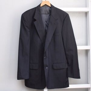 Christian Dior Monsieur Vintage Navy Blue Striped Wool Men's Suit Pants​